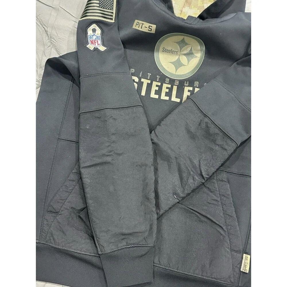 Nike On Field Pittsburgh Steelers Salute To Service Hoodie Military Camo Size L